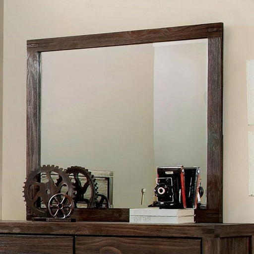 Rexburg Wire-Brushed Rustic Brown Mirror - Premium Mirror from FOA East - Just $128.70! Shop now at Furniture Wholesale Plus  We are the best furniture store in Nashville, Hendersonville, Goodlettsville, Madison, Antioch, Mount Juliet, Lebanon, Gallatin, Springfield, Murfreesboro, Franklin, Brentwood