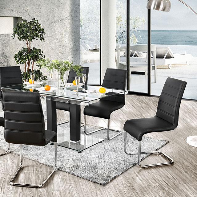 Richfield Black/Chrome Dining Table - Premium Dining Table from FOA East - Just $563.55! Shop now at Furniture Wholesale Plus  We are the best furniture store in Nashville, Hendersonville, Goodlettsville, Madison, Antioch, Mount Juliet, Lebanon, Gallatin, Springfield, Murfreesboro, Franklin, Brentwood