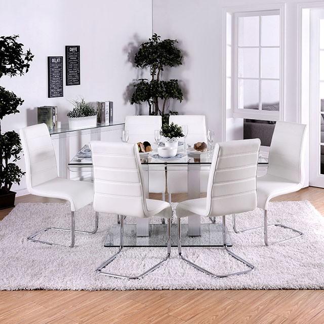 Richfield I Silver/Chrome Dining Table - Premium Dining Table from FOA East - Just $563.55! Shop now at Furniture Wholesale Plus  We are the best furniture store in Nashville, Hendersonville, Goodlettsville, Madison, Antioch, Mount Juliet, Lebanon, Gallatin, Springfield, Murfreesboro, Franklin, Brentwood