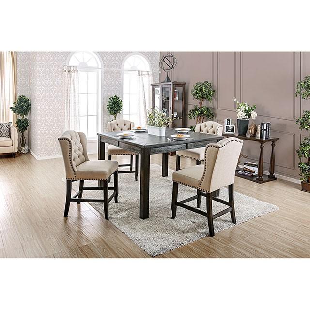 SANIA III Antique Black, Ivory Sq Counter Ht. Table - Premium Dining Room Set from FOA East - Just $485.55! Shop now at Furniture Wholesale Plus  We are the best furniture store in Nashville, Hendersonville, Goodlettsville, Madison, Antioch, Mount Juliet, Lebanon, Gallatin, Springfield, Murfreesboro, Franklin, Brentwood