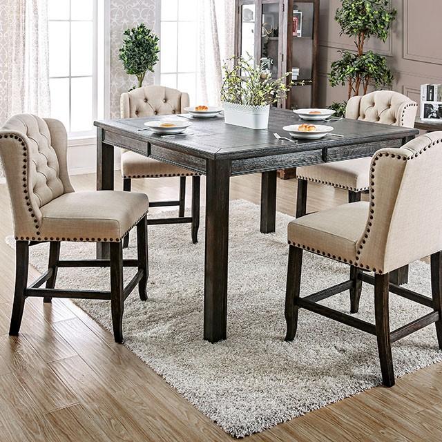 SANIA III Antique Black, Ivory Sq Counter Ht. Table - Premium Dining Room Set from FOA East - Just $485.55! Shop now at Furniture Wholesale Plus  We are the best furniture store in Nashville, Hendersonville, Goodlettsville, Madison, Antioch, Mount Juliet, Lebanon, Gallatin, Springfield, Murfreesboro, Franklin, Brentwood