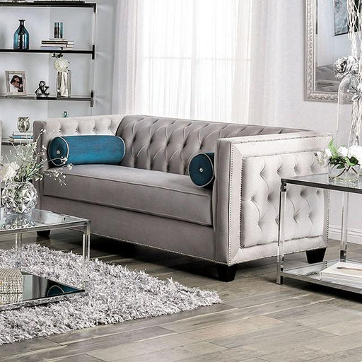 Silvan Gray Love Seat - Premium Loveseat from FOA East - Just $1657.50! Shop now at Furniture Wholesale Plus  We are the best furniture store in Nashville, Hendersonville, Goodlettsville, Madison, Antioch, Mount Juliet, Lebanon, Gallatin, Springfield, Murfreesboro, Franklin, Brentwood