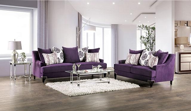 Sisseton Purple Love Seat - Premium Loveseat from FOA East - Just $1462.50! Shop now at Furniture Wholesale Plus  We are the best furniture store in Nashville, Hendersonville, Goodlettsville, Madison, Antioch, Mount Juliet, Lebanon, Gallatin, Springfield, Murfreesboro, Franklin, Brentwood