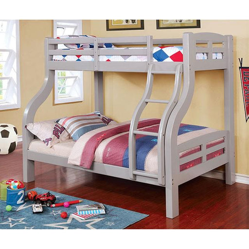 SOLPINE Gray Twin/Full Bunk Bed - Premium Bunk Bed from FOA East - Just $680.55! Shop now at Furniture Wholesale Plus  We are the best furniture store in Nashville, Hendersonville, Goodlettsville, Madison, Antioch, Mount Juliet, Lebanon, Gallatin, Springfield, Murfreesboro, Franklin, Brentwood