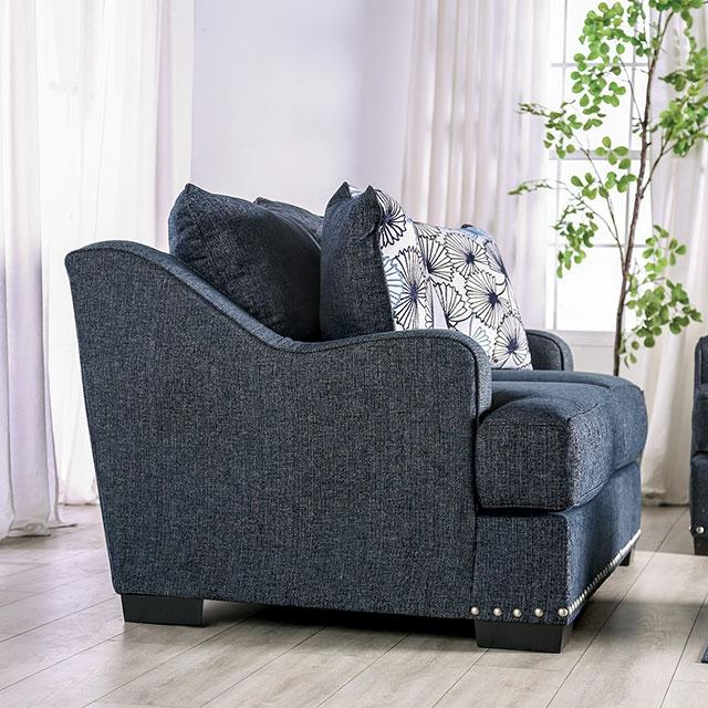 SONORA Loveseat, Dark Navy - Premium Loveseat from FOA East - Just $1361.10! Shop now at Furniture Wholesale Plus  We are the best furniture store in Nashville, Hendersonville, Goodlettsville, Madison, Antioch, Mount Juliet, Lebanon, Gallatin, Springfield, Murfreesboro, Franklin, Brentwood