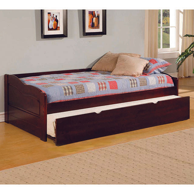 Sunset Cherry Daybed w/ Trundle, Cherry - Premium Daybed w/ Trundle from FOA East - Just $368.55! Shop now at Furniture Wholesale Plus  We are the best furniture store in Nashville, Hendersonville, Goodlettsville, Madison, Antioch, Mount Juliet, Lebanon, Gallatin, Springfield, Murfreesboro, Franklin, Brentwood