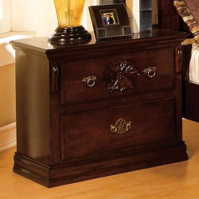 Tuscan II Glossy Dark Pine Night Stand - Premium Nightstand from FOA East - Just $195! Shop now at Furniture Wholesale Plus  We are the best furniture store in Nashville, Hendersonville, Goodlettsville, Madison, Antioch, Mount Juliet, Lebanon, Gallatin, Springfield, Murfreesboro, Franklin, Brentwood