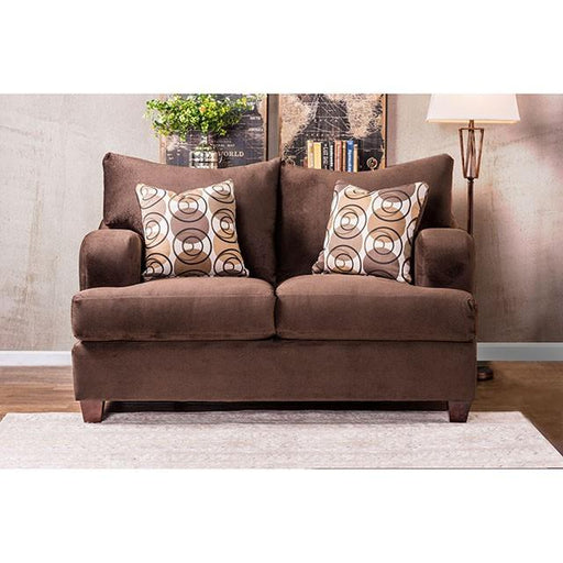 WESSINGTON Chocolate Love Seat - Premium Loveseat from FOA East - Just $1234.35! Shop now at Furniture Wholesale Plus  We are the best furniture store in Nashville, Hendersonville, Goodlettsville, Madison, Antioch, Mount Juliet, Lebanon, Gallatin, Springfield, Murfreesboro, Franklin, Brentwood