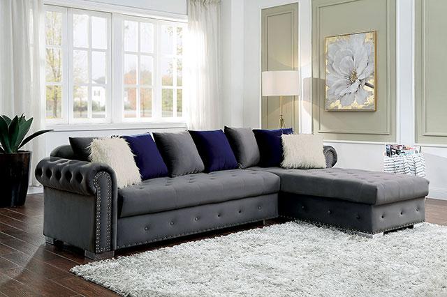 WILMINGTON Sectional, Gray - Premium Sectional from FOA East - Just $1727.70! Shop now at Furniture Wholesale Plus  We are the best furniture store in Nashville, Hendersonville, Goodlettsville, Madison, Antioch, Mount Juliet, Lebanon, Gallatin, Springfield, Murfreesboro, Franklin, Brentwood