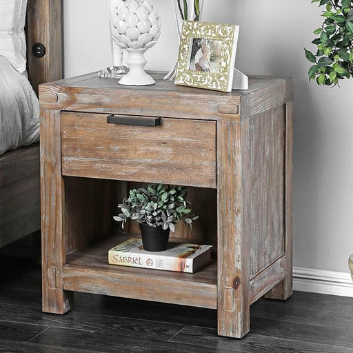 Wynton Weathered Light Oak Night Stand - Premium Nightstand from FOA East - Just $273! Shop now at Furniture Wholesale Plus  We are the best furniture store in Nashville, Hendersonville, Goodlettsville, Madison, Antioch, Mount Juliet, Lebanon, Gallatin, Springfield, Murfreesboro, Franklin, Brentwood