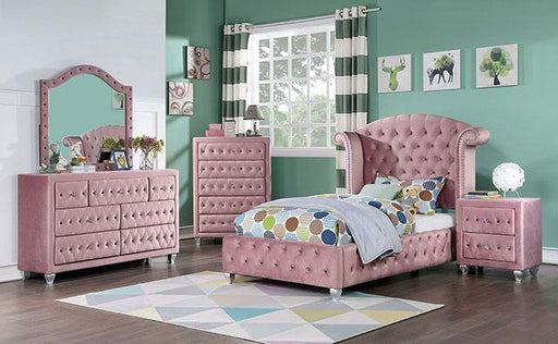 ZOHAR Twin Bed, Pink - Premium Youth Bed from FOA East - Just $583.05! Shop now at Furniture Wholesale Plus  We are the best furniture store in Nashville, Hendersonville, Goodlettsville, Madison, Antioch, Mount Juliet, Lebanon, Gallatin, Springfield, Murfreesboro, Franklin, Brentwood