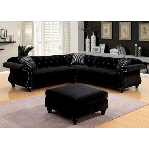 JOLANDA II Black Sectional, Black - Premium Sectional from FOA East - Just $2470.65! Shop now at Furniture Wholesale Plus  We are the best furniture store in Nashville, Hendersonville, Goodlettsville, Madison, Antioch, Mount Juliet, Lebanon, Gallatin, Springfield, Murfreesboro, Franklin, Brentwood