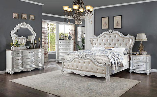 ROSALIND Cal.King Bed, Pearl White - Premium Bed from FOA East - Just $1405.95! Shop now at Furniture Wholesale Plus  We are the best furniture store in Nashville, Hendersonville, Goodlettsville, Madison, Antioch, Mount Juliet, Lebanon, Gallatin, Springfield, Murfreesboro, Franklin, Brentwood