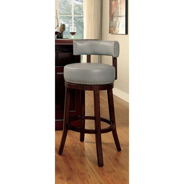 SHIRLEY Dark Oak/Gray 24" Bar Stool - Premium Barstool from FOA East - Just $419.25! Shop now at Furniture Wholesale Plus  We are the best furniture store in Nashville, Hendersonville, Goodlettsville, Madison, Antioch, Mount Juliet, Lebanon, Gallatin, Springfield, Murfreesboro, Franklin, Brentwood