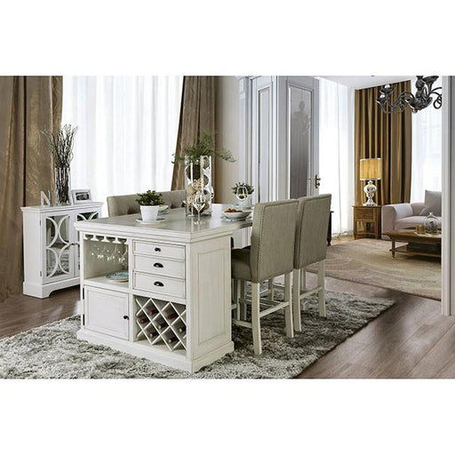 Sutton Antique White Counter Ht. Table - Premium Dining Table from FOA East - Just $914.55! Shop now at Furniture Wholesale Plus  We are the best furniture store in Nashville, Hendersonville, Goodlettsville, Madison, Antioch, Mount Juliet, Lebanon, Gallatin, Springfield, Murfreesboro, Franklin, Brentwood