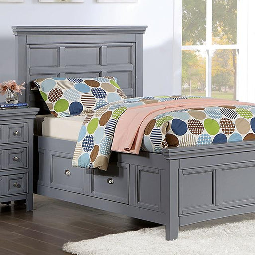 CASTLILE Twin Bed, Gray - Premium Bed from FOA East - Just $836.55! Shop now at Furniture Wholesale Plus  We are the best furniture store in Nashville, Hendersonville, Goodlettsville, Madison, Antioch, Mount Juliet, Lebanon, Gallatin, Springfield, Murfreesboro, Franklin, Brentwood