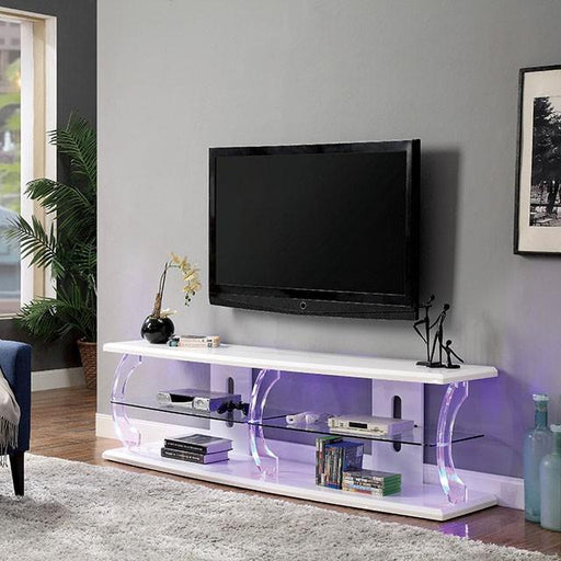 Ernst White/Clear 72" TV Stand - Premium TV Stand from FOA East - Just $737.10! Shop now at Furniture Wholesale Plus  We are the best furniture store in Nashville, Hendersonville, Goodlettsville, Madison, Antioch, Mount Juliet, Lebanon, Gallatin, Springfield, Murfreesboro, Franklin, Brentwood