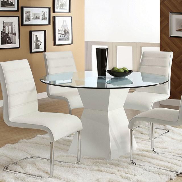 Mauna White Round Dining Table - Premium Dining Table from FOA East - Just $446.55! Shop now at Furniture Wholesale Plus  We are the best furniture store in Nashville, Hendersonville, Goodlettsville, Madison, Antioch, Mount Juliet, Lebanon, Gallatin, Springfield, Murfreesboro, Franklin, Brentwood