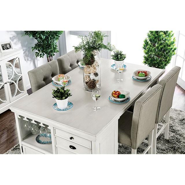 Sutton Antique White Counter Ht. Table - Premium Dining Table from FOA East - Just $914.55! Shop now at Furniture Wholesale Plus  We are the best furniture store in Nashville, Hendersonville, Goodlettsville, Madison, Antioch, Mount Juliet, Lebanon, Gallatin, Springfield, Murfreesboro, Franklin, Brentwood