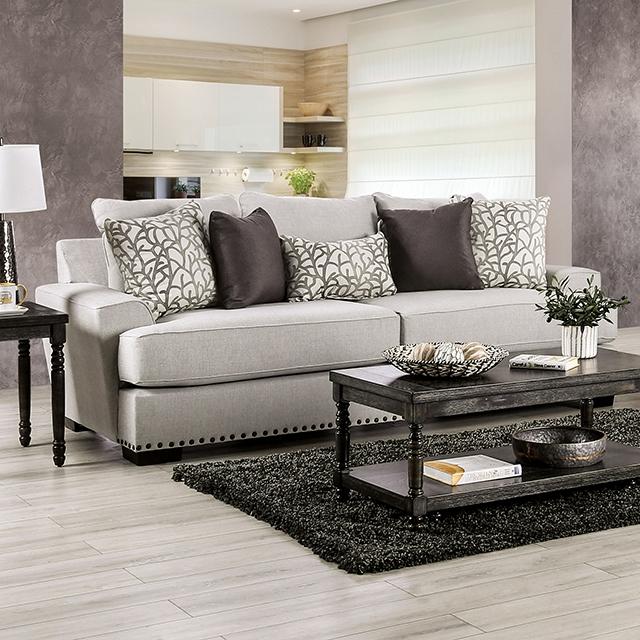 PICOTEE Sofa, Light Gray/Black - Premium Sofa from FOA East - Just $1421.55! Shop now at Furniture Wholesale Plus  We are the best furniture store in Nashville, Hendersonville, Goodlettsville, Madison, Antioch, Mount Juliet, Lebanon, Gallatin, Springfield, Murfreesboro, Franklin, Brentwood