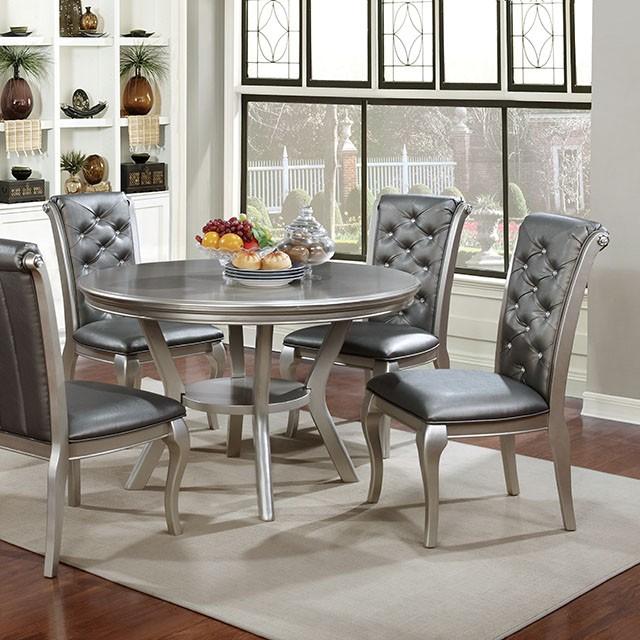 Amina Champagne Round Table - Premium Dining Table from FOA East - Just $329.55! Shop now at Furniture Wholesale Plus  We are the best furniture store in Nashville, Hendersonville, Goodlettsville, Madison, Antioch, Mount Juliet, Lebanon, Gallatin, Springfield, Murfreesboro, Franklin, Brentwood