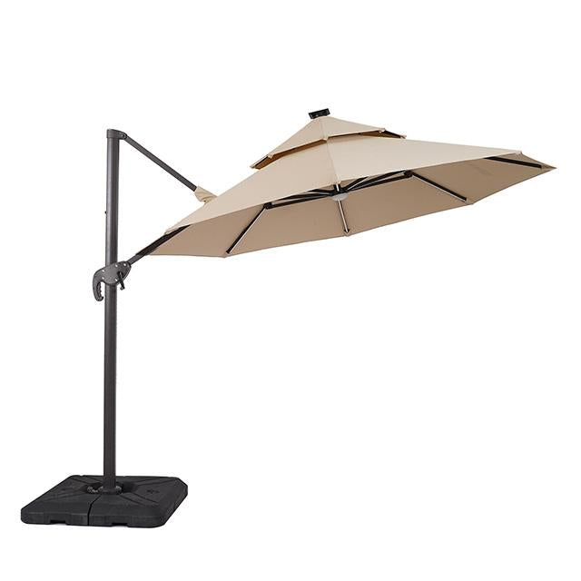 Fera 10 Ft Round Umbrella w/ LED Bulb + 37" Large Base - Premium Outdoor Accessories from FOA East - Just $407.55! Shop now at Furniture Wholesale Plus  We are the best furniture store in Nashville, Hendersonville, Goodlettsville, Madison, Antioch, Mount Juliet, Lebanon, Gallatin, Springfield, Murfreesboro, Franklin, Brentwood