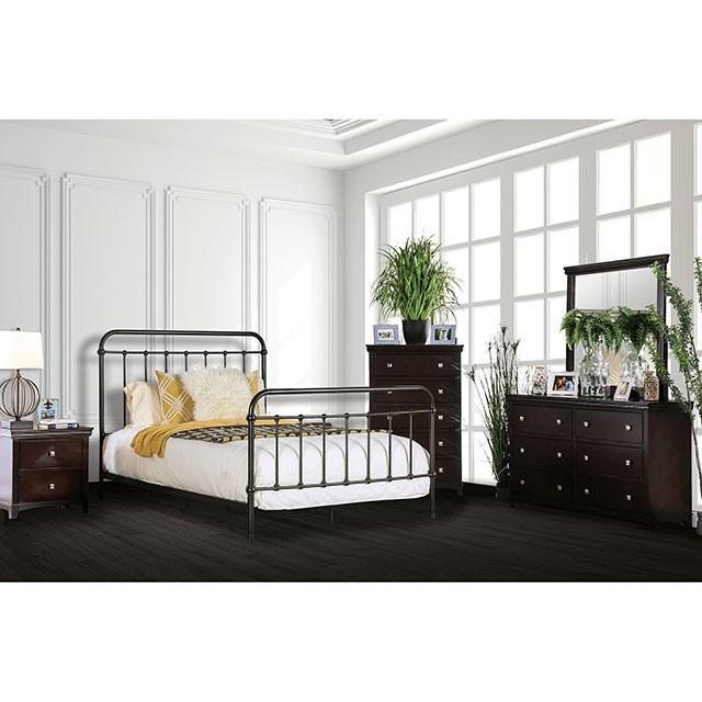 IRIA Dark Bronze E.King Bed - Premium Bed from FOA East - Just $391.95! Shop now at Furniture Wholesale Plus  We are the best furniture store in Nashville, Hendersonville, Goodlettsville, Madison, Antioch, Mount Juliet, Lebanon, Gallatin, Springfield, Murfreesboro, Franklin, Brentwood