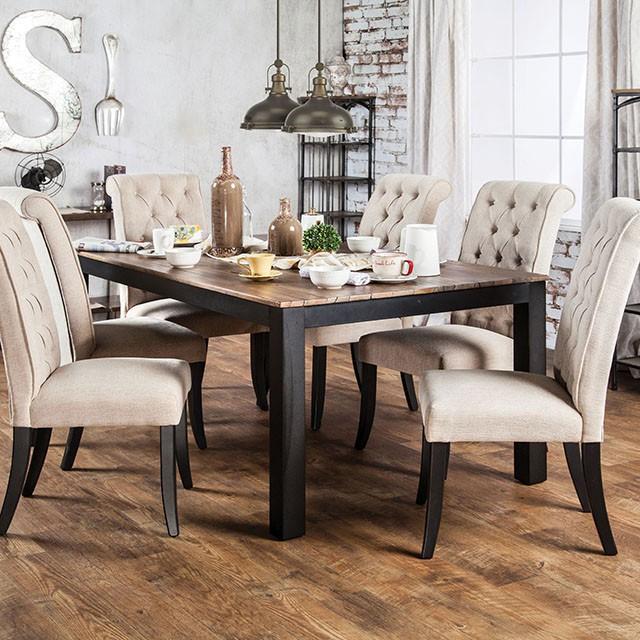 MARSHALL Rustic Oak Dining Table - Premium Dining Table from FOA East - Just $542.10! Shop now at Furniture Wholesale Plus  We are the best furniture store in Nashville, Hendersonville, Goodlettsville, Madison, Antioch, Mount Juliet, Lebanon, Gallatin, Springfield, Murfreesboro, Franklin, Brentwood