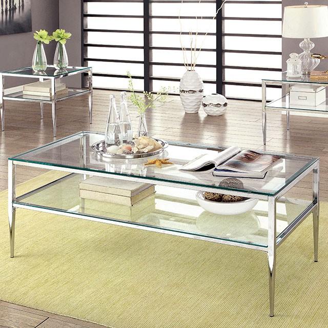 TANIKA Chrome Coffee Table, Chrome - Premium Coffee Table from FOA East - Just $310.05! Shop now at Furniture Wholesale Plus  We are the best furniture store in Nashville, Hendersonville, Goodlettsville, Madison, Antioch, Mount Juliet, Lebanon, Gallatin, Springfield, Murfreesboro, Franklin, Brentwood