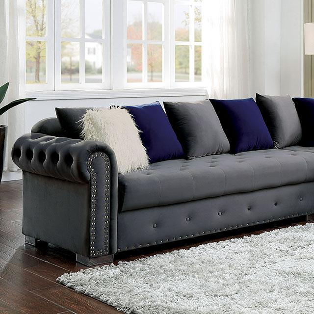 WILMINGTON Sectional, Gray - Premium Sectional from FOA East - Just $1727.70! Shop now at Furniture Wholesale Plus  We are the best furniture store in Nashville, Hendersonville, Goodlettsville, Madison, Antioch, Mount Juliet, Lebanon, Gallatin, Springfield, Murfreesboro, Franklin, Brentwood