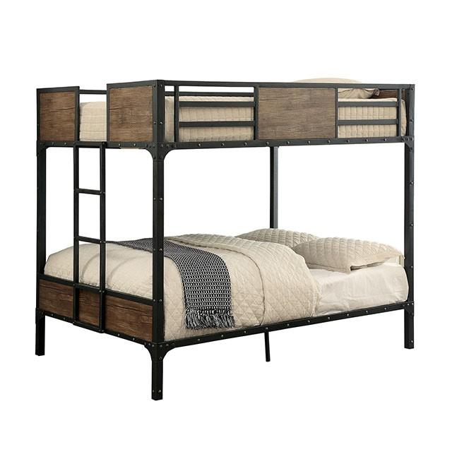 CLAPTON Black Full/Full Bunk Bed - Premium Bunk Bed from FOA East - Just $719.55! Shop now at Furniture Wholesale Plus  We are the best furniture store in Nashville, Hendersonville, Goodlettsville, Madison, Antioch, Mount Juliet, Lebanon, Gallatin, Springfield, Murfreesboro, Franklin, Brentwood