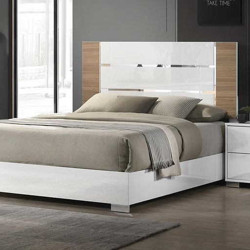 ERLANGEN Cal.King Bed, White/Natural - Premium Bed from FOA East - Just $639.60! Shop now at Furniture Wholesale Plus  We are the best furniture store in Nashville, Hendersonville, Goodlettsville, Madison, Antioch, Mount Juliet, Lebanon, Gallatin, Springfield, Murfreesboro, Franklin, Brentwood