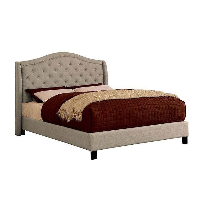 CARLY Queen Bed, Warm Gray - Premium Bed from FOA East - Just $366.60! Shop now at Furniture Wholesale Plus  We are the best furniture store in Nashville, Hendersonville, Goodlettsville, Madison, Antioch, Mount Juliet, Lebanon, Gallatin, Springfield, Murfreesboro, Franklin, Brentwood