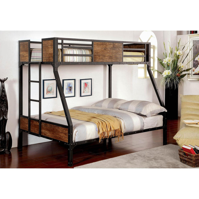 CLAPTON Black Twin/Full Bunk Bed - Premium Bunk Bed from FOA East - Just $661.05! Shop now at Furniture Wholesale Plus  We are the best furniture store in Nashville, Hendersonville, Goodlettsville, Madison, Antioch, Mount Juliet, Lebanon, Gallatin, Springfield, Murfreesboro, Franklin, Brentwood