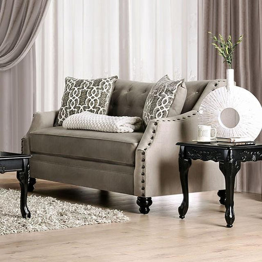 Ezrin Light Brown Love Seat - Premium Loveseat from FOA East - Just $1462.50! Shop now at Furniture Wholesale Plus  We are the best furniture store in Nashville, Hendersonville, Goodlettsville, Madison, Antioch, Mount Juliet, Lebanon, Gallatin, Springfield, Murfreesboro, Franklin, Brentwood