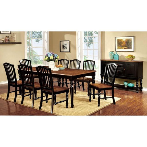 MAYVILLE Black/Antique Oak Dining Table w/ 1x18 Leaf - Premium Dining Table from FOA East - Just $466.05! Shop now at Furniture Wholesale Plus  We are the best furniture store in Nashville, Hendersonville, Goodlettsville, Madison, Antioch, Mount Juliet, Lebanon, Gallatin, Springfield, Murfreesboro, Franklin, Brentwood