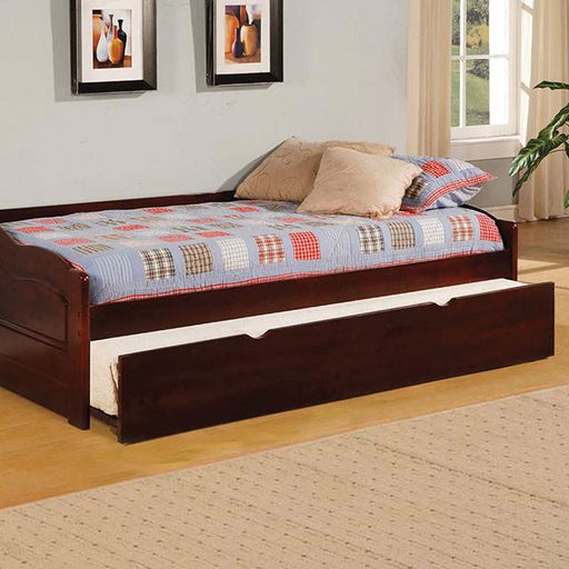 Sunset Cherry Daybed w/ Trundle, Cherry - Premium Daybed w/ Trundle from FOA East - Just $368.55! Shop now at Furniture Wholesale Plus  We are the best furniture store in Nashville, Hendersonville, Goodlettsville, Madison, Antioch, Mount Juliet, Lebanon, Gallatin, Springfield, Murfreesboro, Franklin, Brentwood