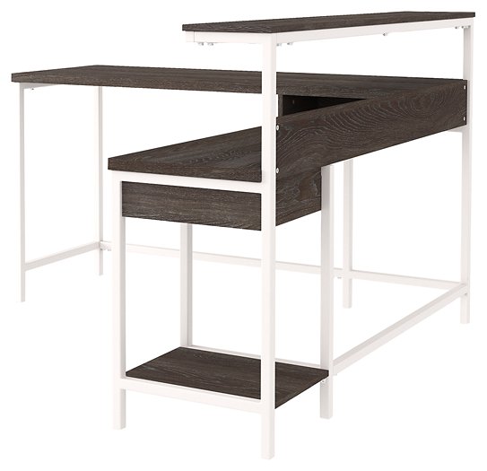 Dorrinson Home Office L-Desk with Storage - Premium Desk from Ashley Furniture - Just $382.56! Shop now at Furniture Wholesale Plus  We are the best furniture store in Nashville, Hendersonville, Goodlettsville, Madison, Antioch, Mount Juliet, Lebanon, Gallatin, Springfield, Murfreesboro, Franklin, Brentwood