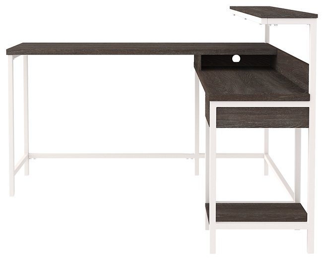 Dorrinson Home Office L-Desk with Storage - Premium Desk from Ashley Furniture - Just $382.56! Shop now at Furniture Wholesale Plus  We are the best furniture store in Nashville, Hendersonville, Goodlettsville, Madison, Antioch, Mount Juliet, Lebanon, Gallatin, Springfield, Murfreesboro, Franklin, Brentwood