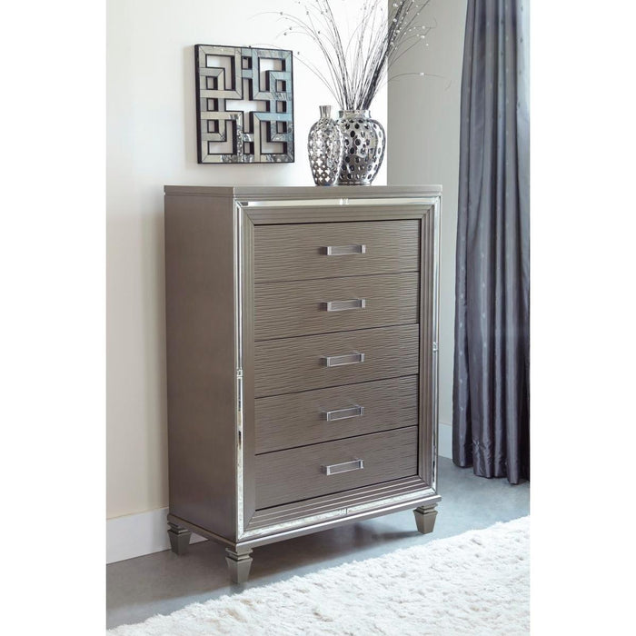 Homelegance Tamsin Chest in Silver Grey Metallic 1616-9 - Premium Chest from Homelegance (Titan Warehouse) - Just $585! Shop now at Furniture Wholesale Plus  We are the best furniture store in Nashville, Hendersonville, Goodlettsville, Madison, Antioch, Mount Juliet, Lebanon, Gallatin, Springfield, Murfreesboro, Franklin, Brentwood