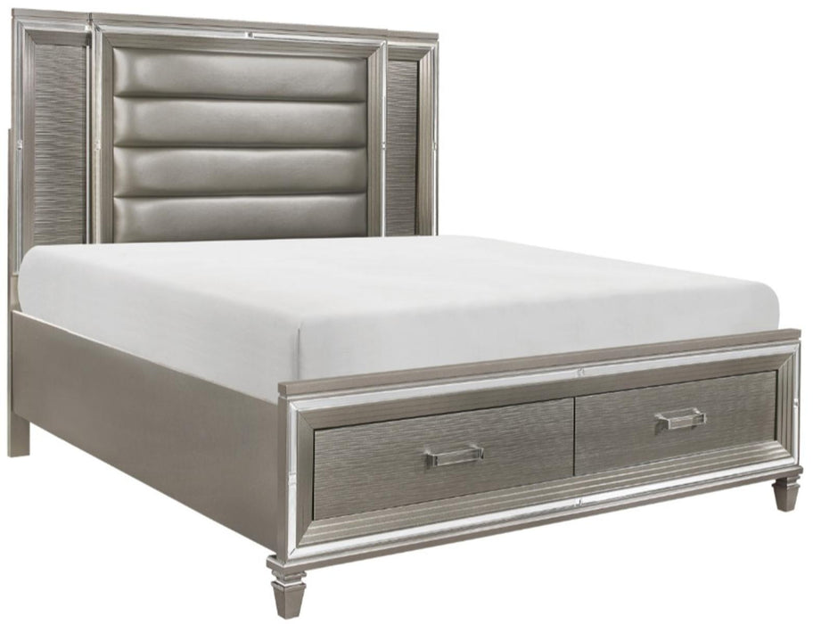Homelegance Tamsin Queen Upholstered Storage Bed in Silver Grey Metallic 1616-1* - Premium Bed from Homelegance (Titan Warehouse) - Just $1090.05! Shop now at Furniture Wholesale Plus  We are the best furniture store in Nashville, Hendersonville, Goodlettsville, Madison, Antioch, Mount Juliet, Lebanon, Gallatin, Springfield, Murfreesboro, Franklin, Brentwood