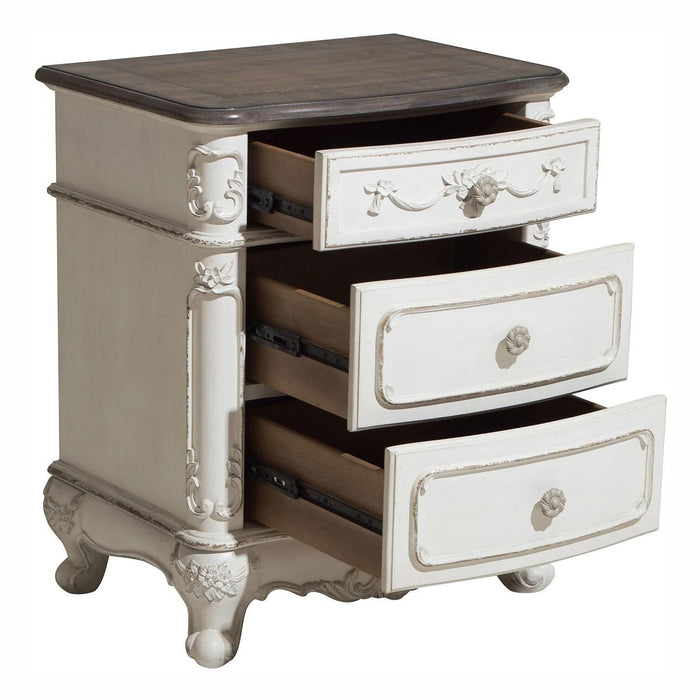 Homelegance Cinderella Night Stand in Antique White with Grey Rub-Through 1386NW-4 - Premium Nightstand from Homelegance (Titan Warehouse) - Just $312! Shop now at Furniture Wholesale Plus  We are the best furniture store in Nashville, Hendersonville, Goodlettsville, Madison, Antioch, Mount Juliet, Lebanon, Gallatin, Springfield, Murfreesboro, Franklin, Brentwood