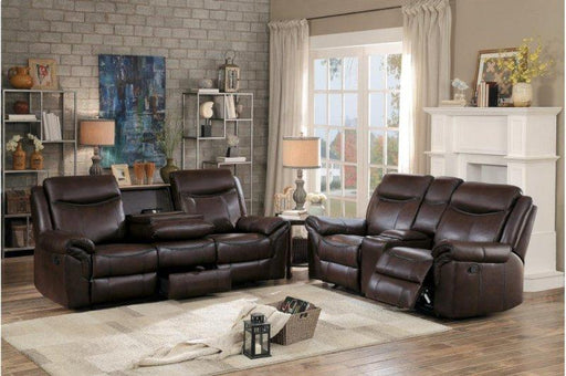 Homelegance Furniture Aram Double Glider Reclining Loveseat in Brown 8206BRW-2 - Premium Loveseat from Homelegance (Titan Warehouse) - Just $1031.55! Shop now at Furniture Wholesale Plus  We are the best furniture store in Nashville, Hendersonville, Goodlettsville, Madison, Antioch, Mount Juliet, Lebanon, Gallatin, Springfield, Murfreesboro, Franklin, Brentwood