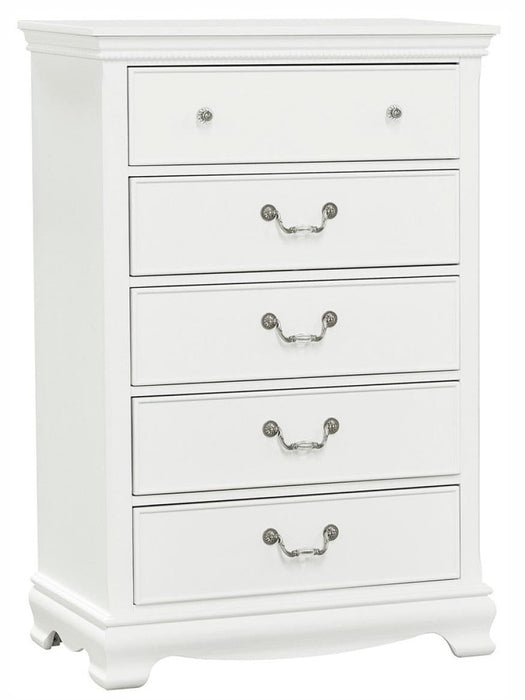 Homelegance Lucida 5 Drawer Chest in White 2039W-9 - Premium Chest from Homelegance (Titan Warehouse) - Just $487.50! Shop now at Furniture Wholesale Plus  We are the best furniture store in Nashville, Hendersonville, Goodlettsville, Madison, Antioch, Mount Juliet, Lebanon, Gallatin, Springfield, Murfreesboro, Franklin, Brentwood