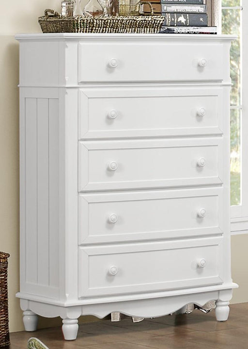 Homelegance Clementine 5 Drawer Chest in White B1799-9 - Premium Chest from Homelegance (Titan Warehouse) - Just $546! Shop now at Furniture Wholesale Plus  We are the best furniture store in Nashville, Hendersonville, Goodlettsville, Madison, Antioch, Mount Juliet, Lebanon, Gallatin, Springfield, Murfreesboro, Franklin, Brentwood