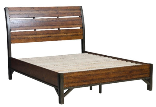 Homelegance Holverson Queen Platform Bed in Rustic Brown & Gunmetal 1715-1* - Premium Bed from Homelegance (Titan Warehouse) - Just $711.75! Shop now at Furniture Wholesale Plus  We are the best furniture store in Nashville, Hendersonville, Goodlettsville, Madison, Antioch, Mount Juliet, Lebanon, Gallatin, Springfield, Murfreesboro, Franklin, Brentwood