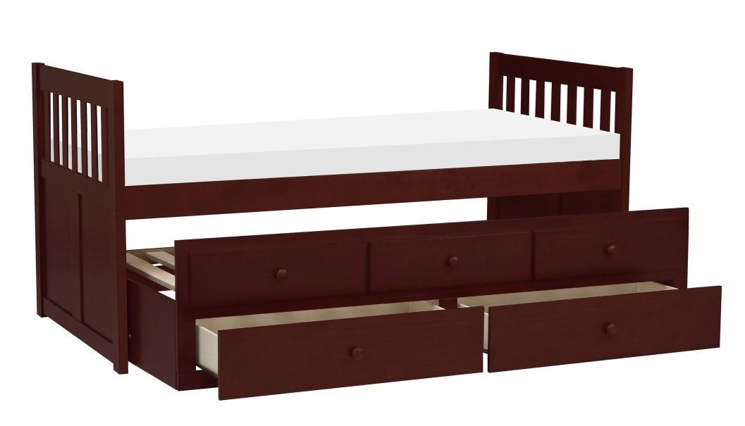 Homelegance Rowe Twin/Twin Trundle Bed w/ Two Storage Drawers in Dark Cherry B2013PRDC-1* - Premium Bed from Homelegance (Titan Warehouse) - Just $485.55! Shop now at Furniture Wholesale Plus  We are the best furniture store in Nashville, Hendersonville, Goodlettsville, Madison, Antioch, Mount Juliet, Lebanon, Gallatin, Springfield, Murfreesboro, Franklin, Brentwood