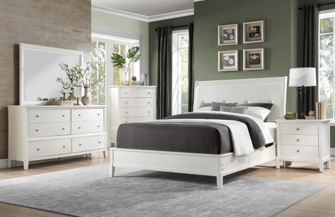 Homelegance Cotterill King Upholstered Sleigh Bed in Antique White 1730KWW-1EK* - Premium Bed from Homelegance (Titan Warehouse) - Just $485.55! Shop now at Furniture Wholesale Plus  We are the best furniture store in Nashville, Hendersonville, Goodlettsville, Madison, Antioch, Mount Juliet, Lebanon, Gallatin, Springfield, Murfreesboro, Franklin, Brentwood
