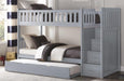 Homelegance Orion Bunk Bed w/ Reversible Step Storage and Twin Trundle in Gray B2063SB-1*R - Premium Bed from Homelegance (Titan Warehouse) - Just $1299.19! Shop now at Furniture Wholesale Plus  We are the best furniture store in Nashville, Hendersonville, Goodlettsville, Madison, Antioch, Mount Juliet, Lebanon, Gallatin, Springfield, Murfreesboro, Franklin, Brentwood