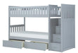 Homelegance Orion Bunk Bed w/ Reversible Step Storage and Storage Boxes in Gray B2063SB-1*T - Premium Bed from Homelegance (Titan Warehouse) - Just $914.55! Shop now at Furniture Wholesale Plus  We are the best furniture store in Nashville, Hendersonville, Goodlettsville, Madison, Antioch, Mount Juliet, Lebanon, Gallatin, Springfield, Murfreesboro, Franklin, Brentwood